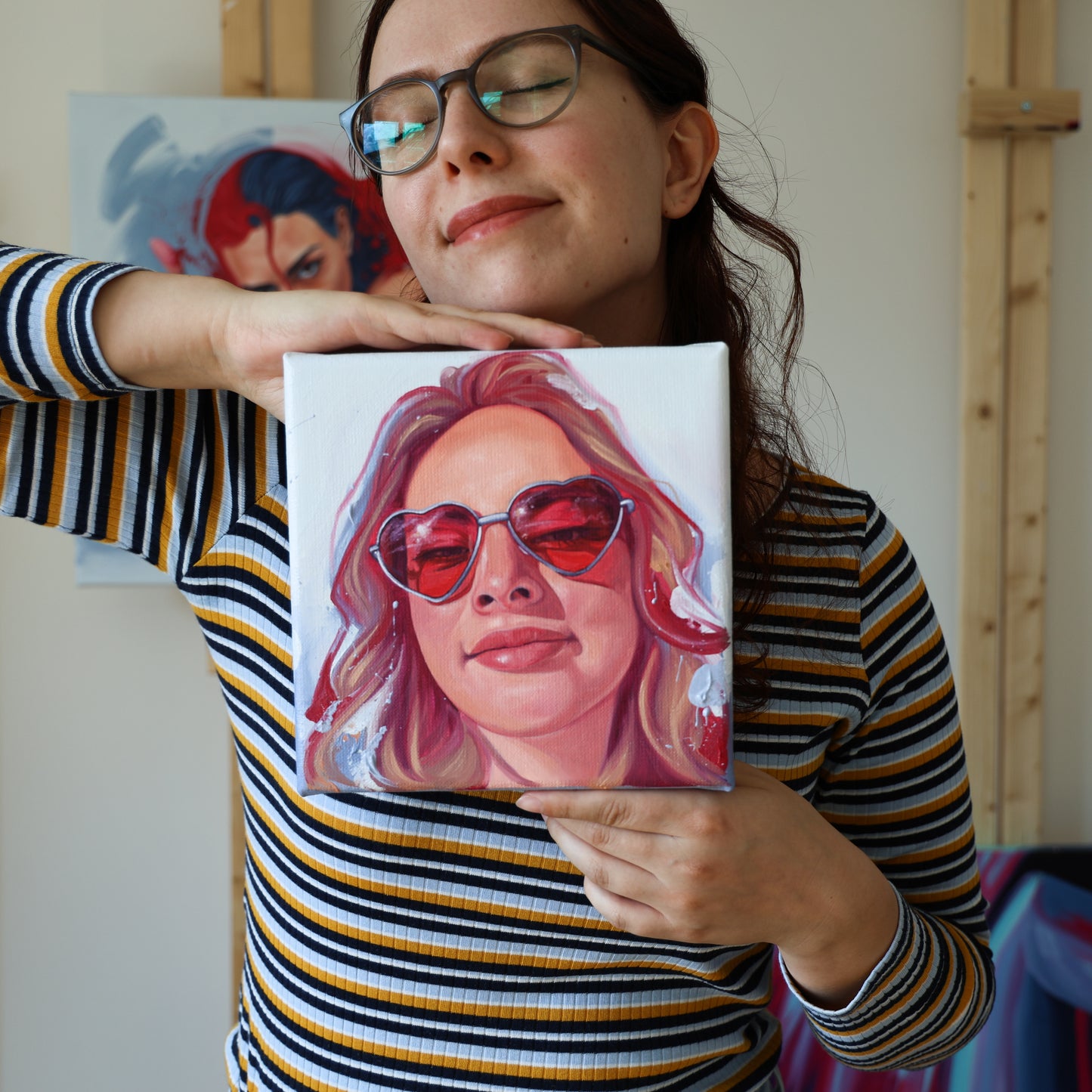 It's time to see things through my heart-shaped glasses - Original-Ölgemälde