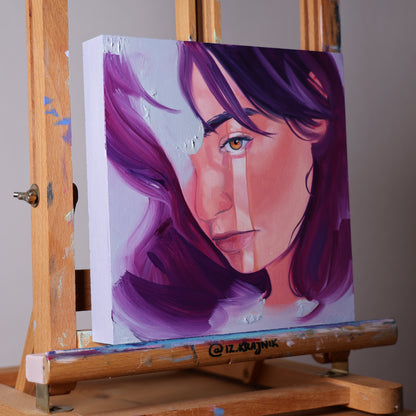 Cloudy face - Original oil painting